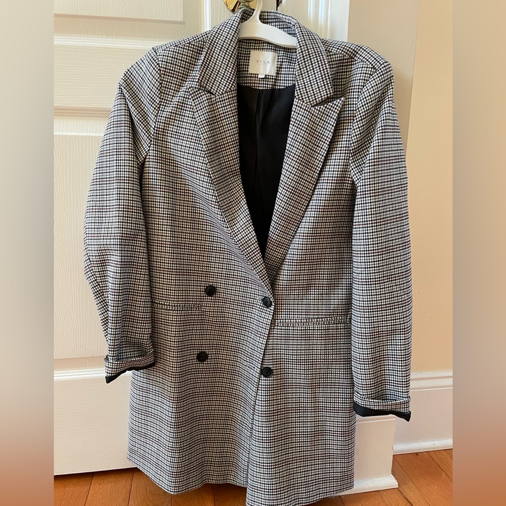 Vila Check Oversized Blazer from ASOS size 34